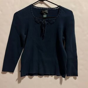 Lauren By Ralph Lauren Ribbed Crochet sweater petite medium